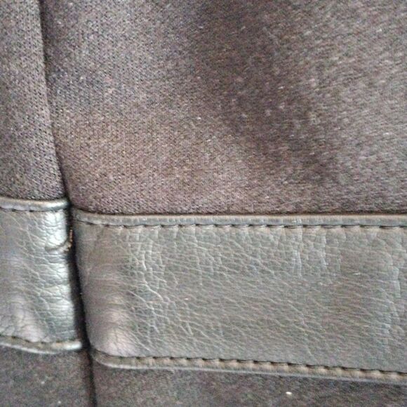 Loft Ponte Knit Dress With Faux Leather Trim - Picture 9 of 9